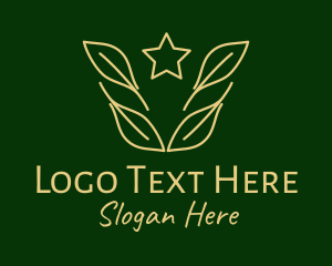 Eco Friendly - Gold Leaf Star logo design