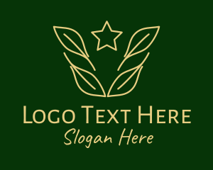 Organic Products - Gold Leaf Star logo design