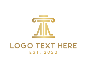 Law - Elegant Pillar Letter T logo design