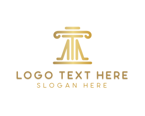 Court House - Elegant Pillar Letter T logo design