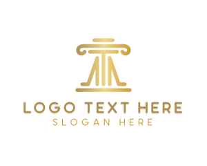 Real Estate - Elegant Pillar Letter T logo design