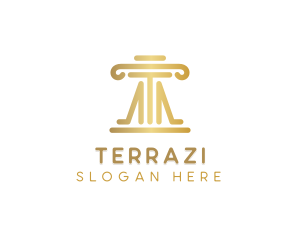 Elegant Pillar Letter T logo design