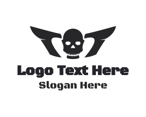 Horror Winged Skull Logo
