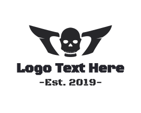 Horror - Horror Winged Skull logo design