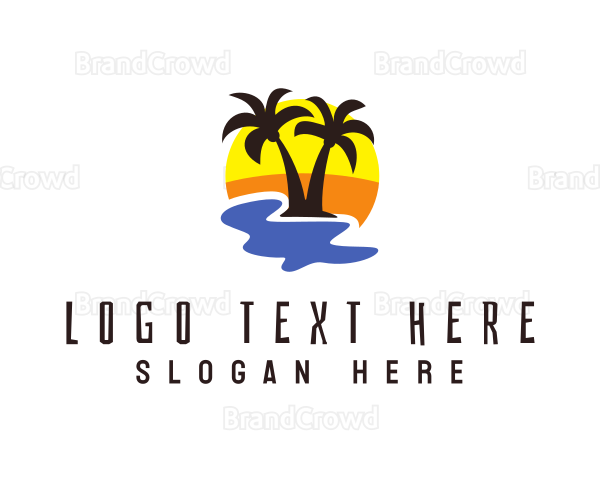 Summer Coconut Tree Logo