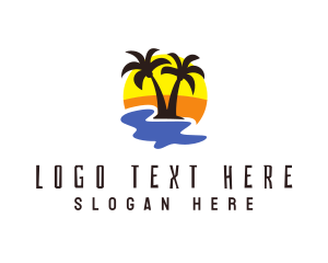 Hawaii - Summer Coconut Tree logo design