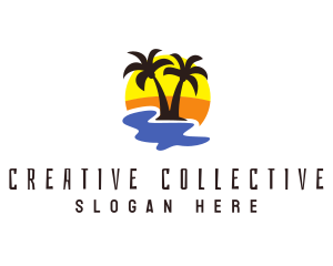 Summer Coconut Tree logo design