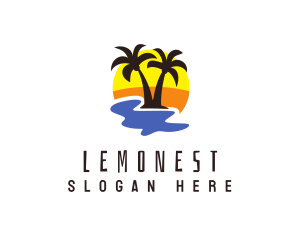 Hospitality - Summer Coconut Tree logo design