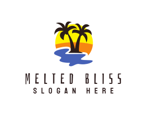 Summer Coconut Tree logo design