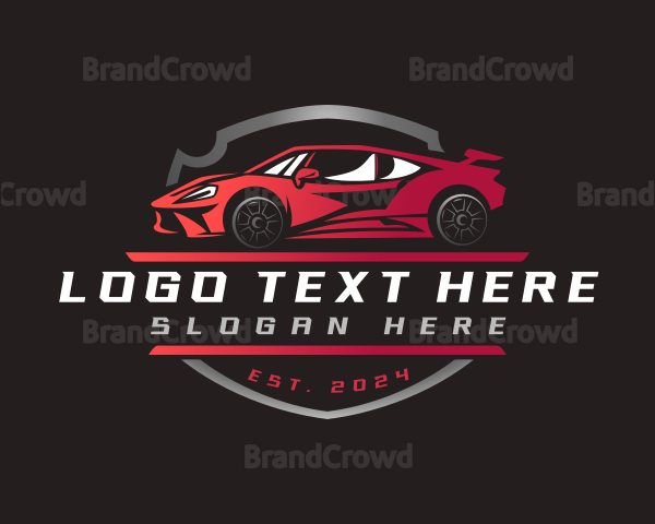 Shield Race Car Logo