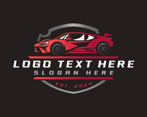 Shield Race Car Logo