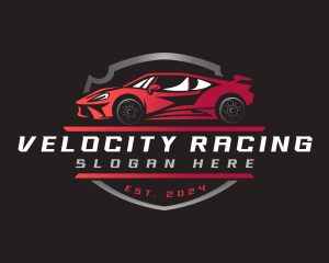 Shield Race Car logo design