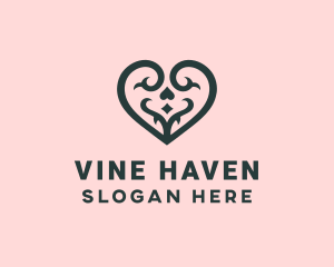 Vine Heart Tattoo logo design