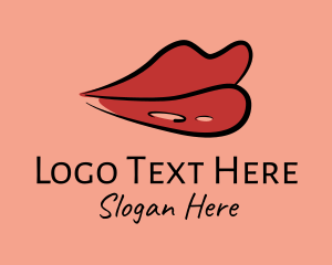 Cosmetic - Red Lips Makeup logo design