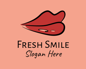 Red Lips Makeup logo design