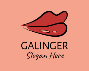 Cosmetic - Red Lips Makeup logo design