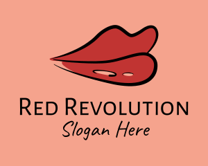 Red Lips Makeup logo design