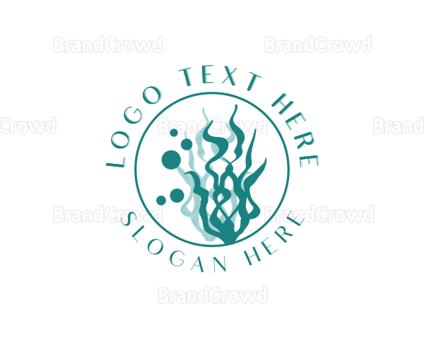 Underwater Seaweed Plant Logo