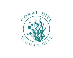 Snorkeling - Underwater Seaweed Plant logo design