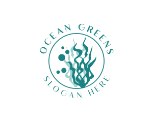Underwater Seaweed Plant logo design