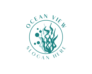 Underwater Seaweed Plant logo design