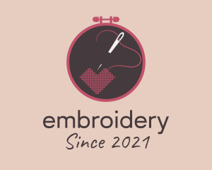 Heart Love Embroidery logo design