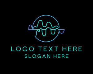 Creative - Neon Sound Wave logo design