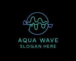 Neon Sound Wave logo design