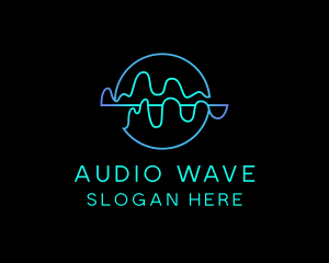 Sound - Neon Sound Wave logo design