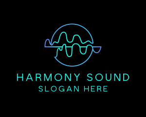 Sound - Neon Sound Wave logo design