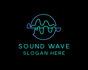 Volume - Neon Sound Wave logo design