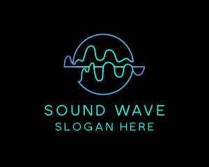 Neon Sound Wave logo design