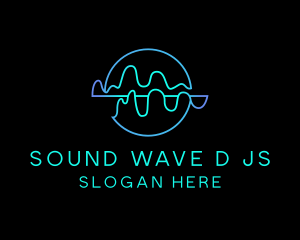 Neon Sound Wave logo design