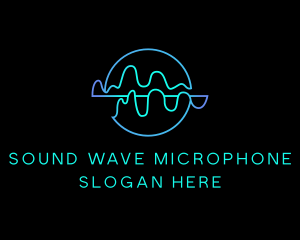 Neon Sound Wave logo design