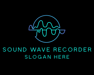 Neon Sound Wave logo design