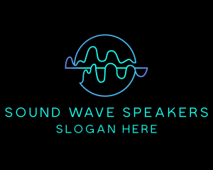 Neon Sound Wave logo design