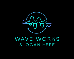 Neon Sound Wave logo design