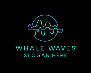 Neon Sound Wave logo design