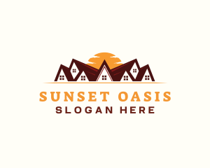 Sunset Roof Real Estate logo design