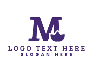 Alphabet - Violet M Flower logo design