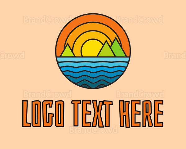 Multicolor Ocean Island Logo