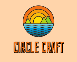 Multicolor Ocean Island  logo design