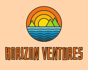 Horizon - Multicolor Ocean Island logo design