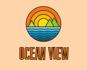 Multicolor Ocean Island  logo design