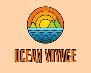 Multicolor Ocean Island  logo design