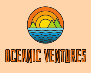 Multicolor Ocean Island  logo design