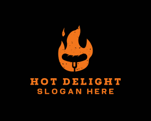 Hot Dog - Fire Hot Dog Sausage logo design