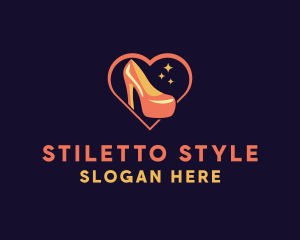 Heart Stilettos Sparkle logo design