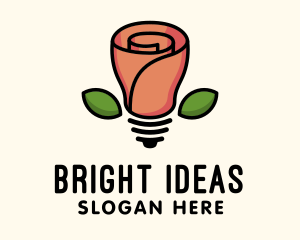 Led - Rose Lightbulb Floral Fixture logo design