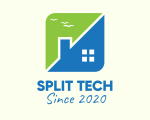 Split - Modern Split House logo design